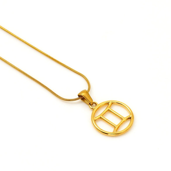 Versatile Hollow Constellation Pendant 316L Stainless Steel Clavicle Chain Electroplated Fashion Necklace