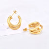 Versatile Irregular Titanium Steel Earrings With Animal Zodiac Ushaped Geometric Pattern 18K Gold Electroplated Avantgarde Design Natural Style