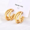 Versatile Irregular Titanium Steel Earrings With Animal Zodiac Ushaped Geometric Pattern 18K Gold Electroplated Avantgarde Design Natural Style