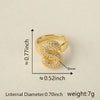 Versatile Letter Rings Copper Inlaid With Zircon Unisex Allmatch Jewelry