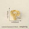 Versatile Letter Rings Copper Inlaid With Zircon Unisex Allmatch Jewelry