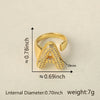Versatile Letter Rings Copper Inlaid With Zircon Unisex Allmatch Jewelry