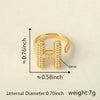 Versatile Letter Rings Copper Inlaid With Zircon Unisex Allmatch Jewelry