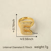 Versatile Letter Rings Copper Inlaid With Zircon Unisex Allmatch Jewelry