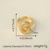 Versatile Letter Rings Copper Inlaid With Zircon Unisex Allmatch Jewelry