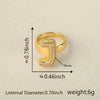 Versatile Letter Rings Copper Inlaid With Zircon Unisex Allmatch Jewelry
