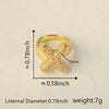Versatile Letter Rings Copper Inlaid With Zircon Unisex Allmatch Jewelry