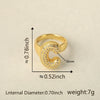 Versatile Letter Rings Copper Inlaid With Zircon Unisex Allmatch Jewelry