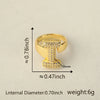 Versatile Letter Rings Copper Inlaid With Zircon Unisex Allmatch Jewelry