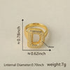 Versatile Letter Rings Copper Inlaid With Zircon Unisex Allmatch Jewelry