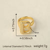 Versatile Letter Rings Copper Inlaid With Zircon Unisex Allmatch Jewelry