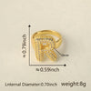 Versatile Letter Rings Copper Inlaid With Zircon Unisex Allmatch Jewelry