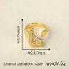 Versatile Letter Rings Copper Inlaid With Zircon Unisex Allmatch Jewelry