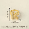 Versatile Letter Rings Copper Inlaid With Zircon Unisex Allmatch Jewelry