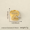 Versatile Letter Rings Copper Inlaid With Zircon Unisex Allmatch Jewelry