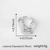 Versatile Letter Rings Copper Inlaid With Zircon Unisex Allmatch Jewelry