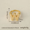 Versatile Letter Rings Copper Inlaid With Zircon Unisex Allmatch Jewelry