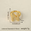 Versatile Letter Rings Copper Inlaid With Zircon Unisex Allmatch Jewelry