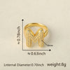 Versatile Letter Rings Copper Inlaid With Zircon Unisex Allmatch Jewelry