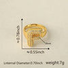 Versatile Letter Rings Copper Inlaid With Zircon Unisex Allmatch Jewelry