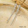 Versatile Long Tassel Zircon Earrings Stainless Steel 18K Vintage Electroplated