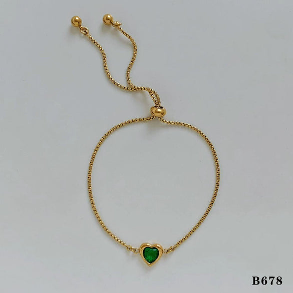 Versatile Love Bracelet For Women Stainless Steel With Inlaid Color Zircon Heart Shape Electroplating Unique Design