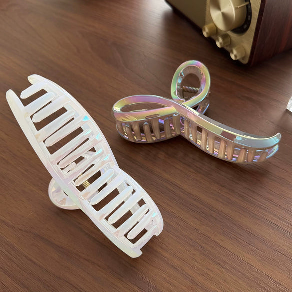 Versatile Plastic Resin Electroplated Hair Clip For Women