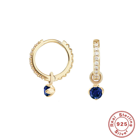 Versatile S925 Sterling Silver Simple Love Pendant Earrings With Multidiamond Zircon And Geometric Pattern