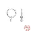 Versatile S925 Sterling Silver Simple Love Pendant Earrings With Multidiamond Zircon And Geometric Pattern