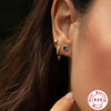 Versatile S925 Sterling Silver Simple Love Pendant Earrings With Multidiamond Zircon And Geometric Pattern