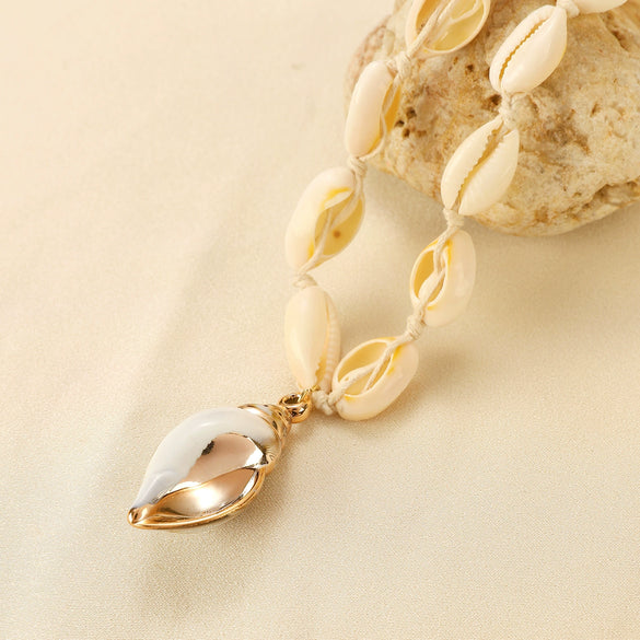 Versatile Shell Conch Pendant Necklace For Women Handmade With Animals Zodiac Pattern