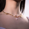 Versatile Stainless Steel Inlaid Pearl Zircon Pendant Necklace Electroplated Women's Fashion Style