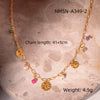 Versatile Stainless Steel Inlaid Pearl Zircon Pendant Necklace Electroplated Women's Fashion Style