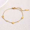 Versatile Stylish Geometric Creative Hand Jewelry Stainless Steel 18K Gold Plated Simple Heart Bracelet For Women