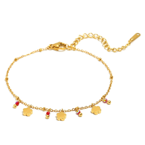 Versatile Trendy Hand Jewelry Stainless Steel 18K Gold Plated Tassel Bracelet With Geometric Shape For Women