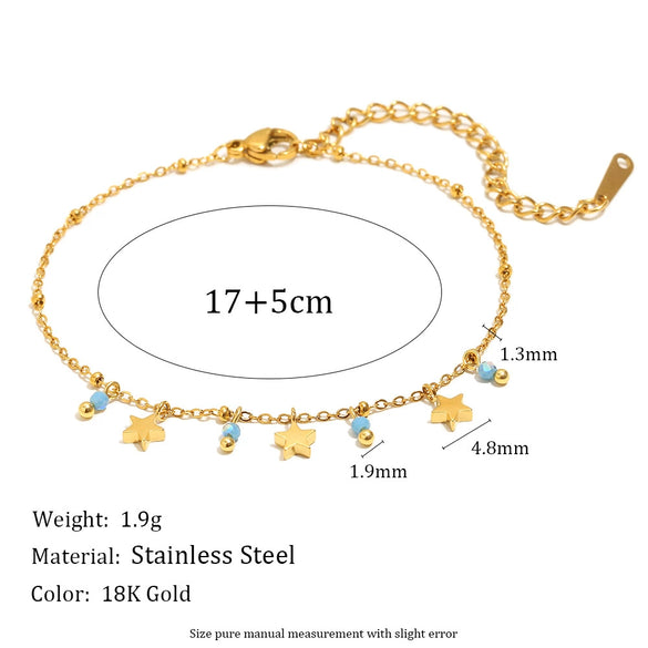Versatile Trendy Hand Jewelry Stainless Steel 18K Gold Plated Tassel Bracelet With Geometric Shape For Women