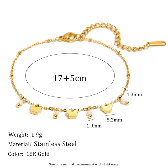 Versatile Trendy Hand Jewelry Stainless Steel 18K Gold Plated Tassel Bracelet With Geometric Shape For Women