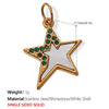 Versatile Trendy Jewelry Pendant 316L Stainless Steel Fivepointed Star Green Rhinestone Electroplating Design