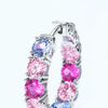 Versatile Zircon Earrings S925 Sterling Silver Geometric Diamond Rainbow Style For Women