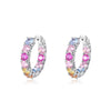 Versatile Zircon Earrings S925 Sterling Silver Geometric Diamond Rainbow Style For Women