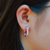 Versatile Zircon Earrings S925 Sterling Silver Geometric Diamond Rainbow Style For Women