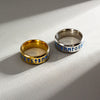 Viking Ring Titanium Steel Jewelry With Letters Numbers Text Electroplated