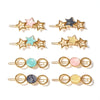 Vintage Acetate Hair Side Clip With Electroplated Frog And Five Pointed Star Accents For Women