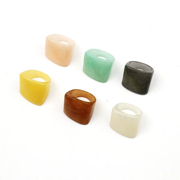 Vintage Acrylic Geometric Index Finger Ring Simple Elegant Fashion Ring For Unisex