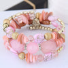 Vintage Agate Beaded Multi Layer Winding Bracelet With Geometric Style For Women And Men