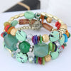 Vintage Agate Beaded Multi Layer Winding Bracelet With Geometric Style For Women And Men