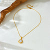 Vintage Allmatch Drop Pearl Irregular Pendant Stainless Steel Women's Necklace With Snake Bone Chain And Electroplating