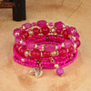 Vintage Alloy Crystal Elastic Multi Layer Beaded Unisex Bracelet With Electroplating Treatment