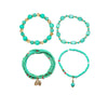 Vintage Alloy Crystal Elastic Multi Layer Beaded Unisex Bracelet With Electroplating Treatment