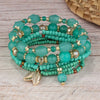 Vintage Alloy Crystal Elastic Multi Layer Beaded Unisex Bracelet With Electroplating Treatment